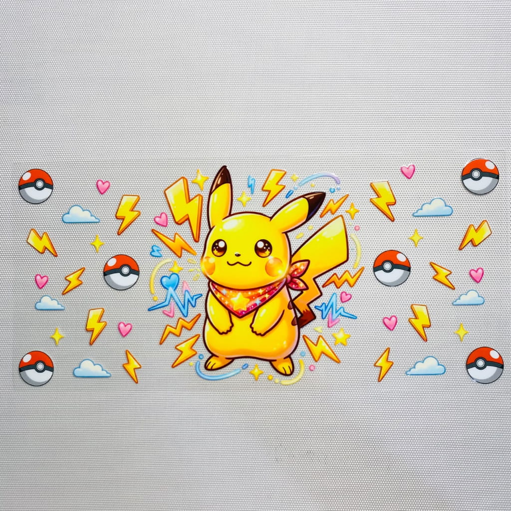 16oz UVDTF Cup Wraps, Cartoon ,Japanese Anime , Pokemon