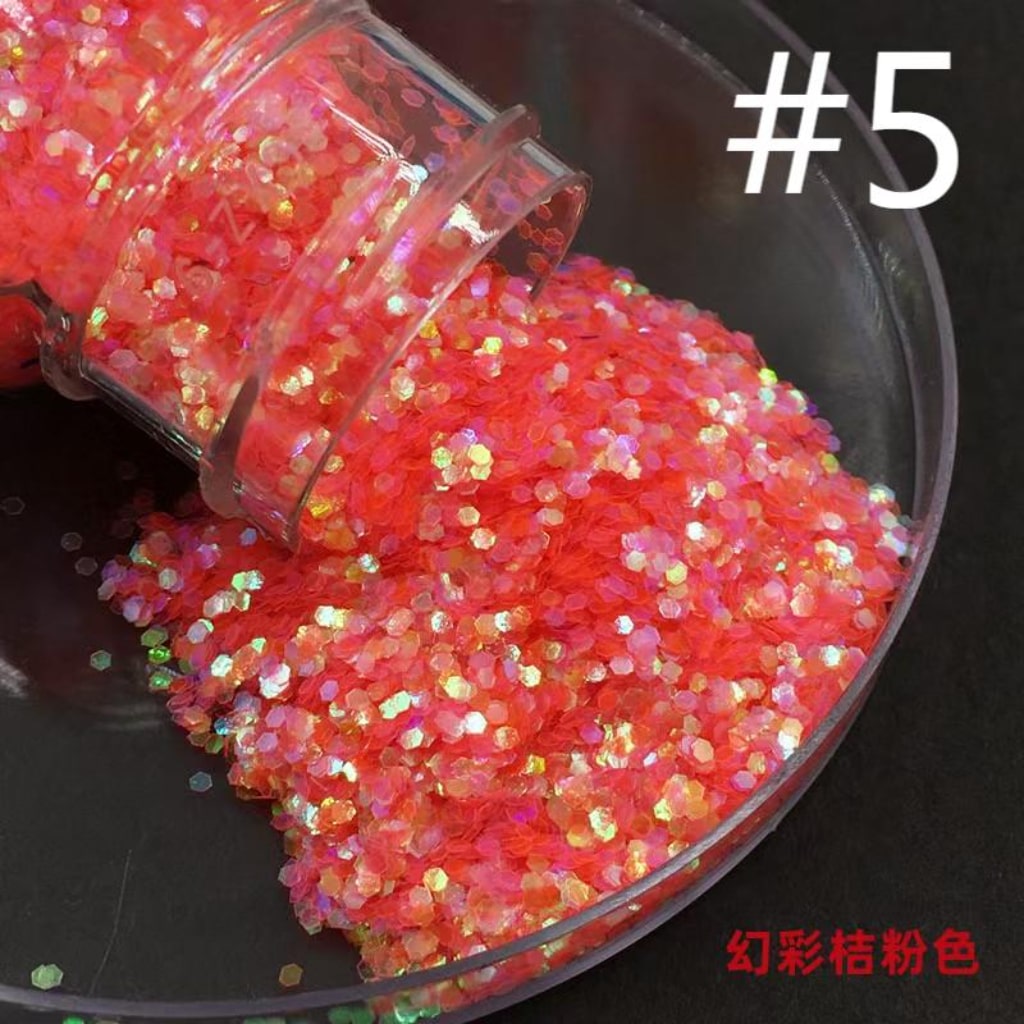 Laser/Holographic Golden Powder,DIY Small Glitter Transparent Sequins,Solid Color,1mm,1 bottle 30ml/1.05floz ,12 Colors