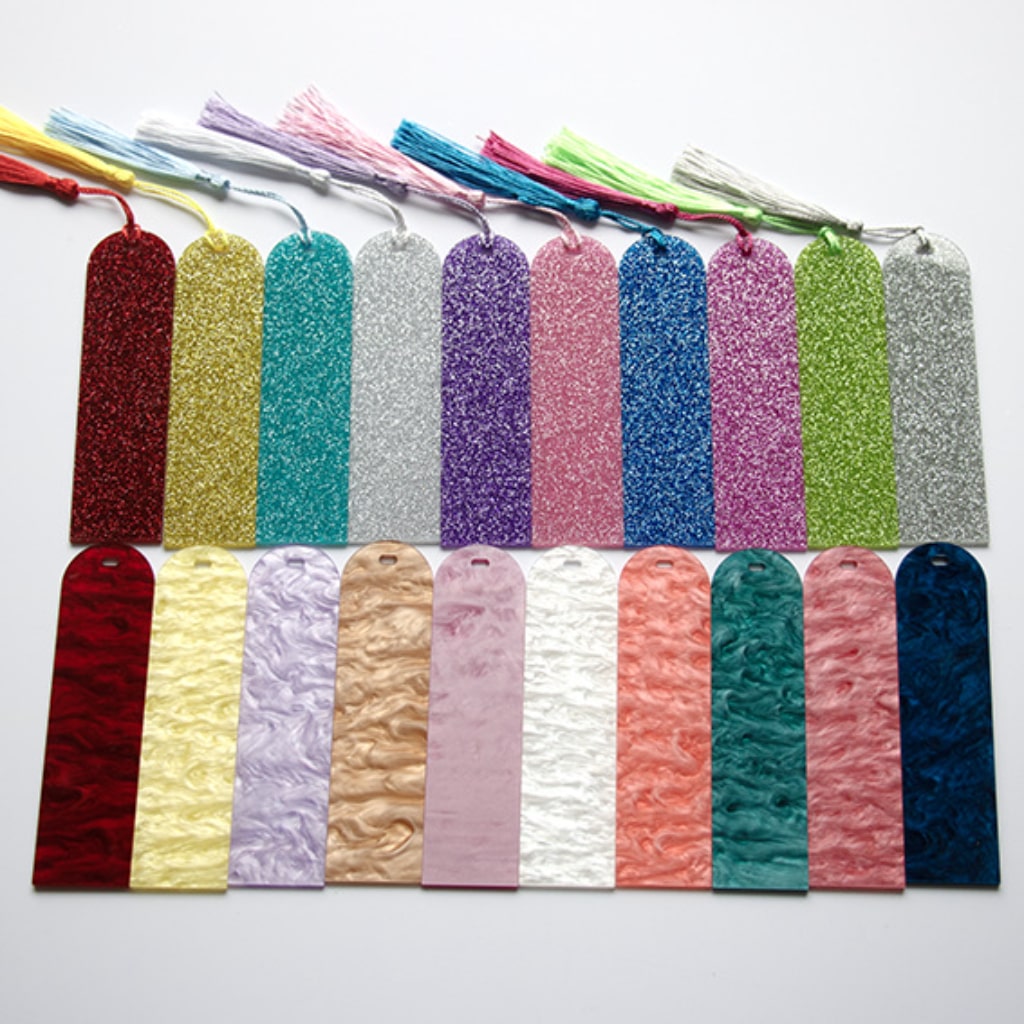 Glitter Acrylic Bookmarks With Tassels,Random Mix