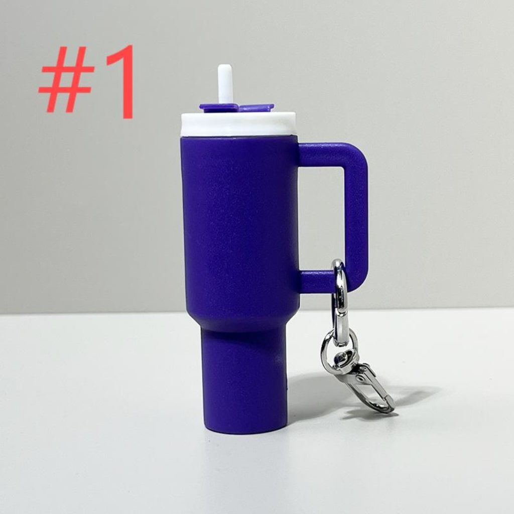 Mini Stainly Tumbler Cup keychains,Solid Color