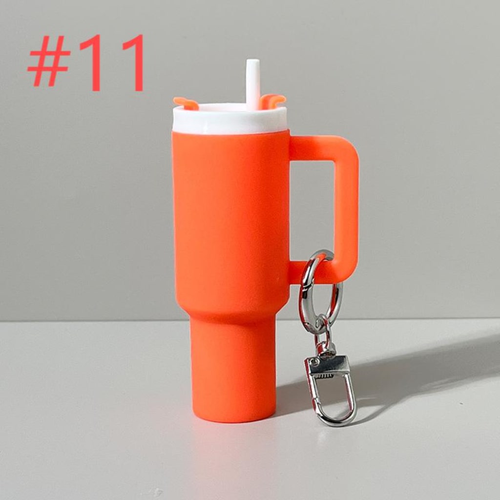 Mini Stainly Tumbler Cup keychains,Solid Color
