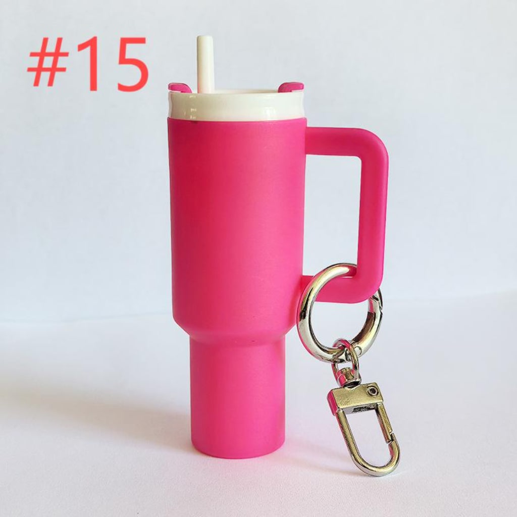 Mini Stainly Tumbler Cup keychains,Solid Color