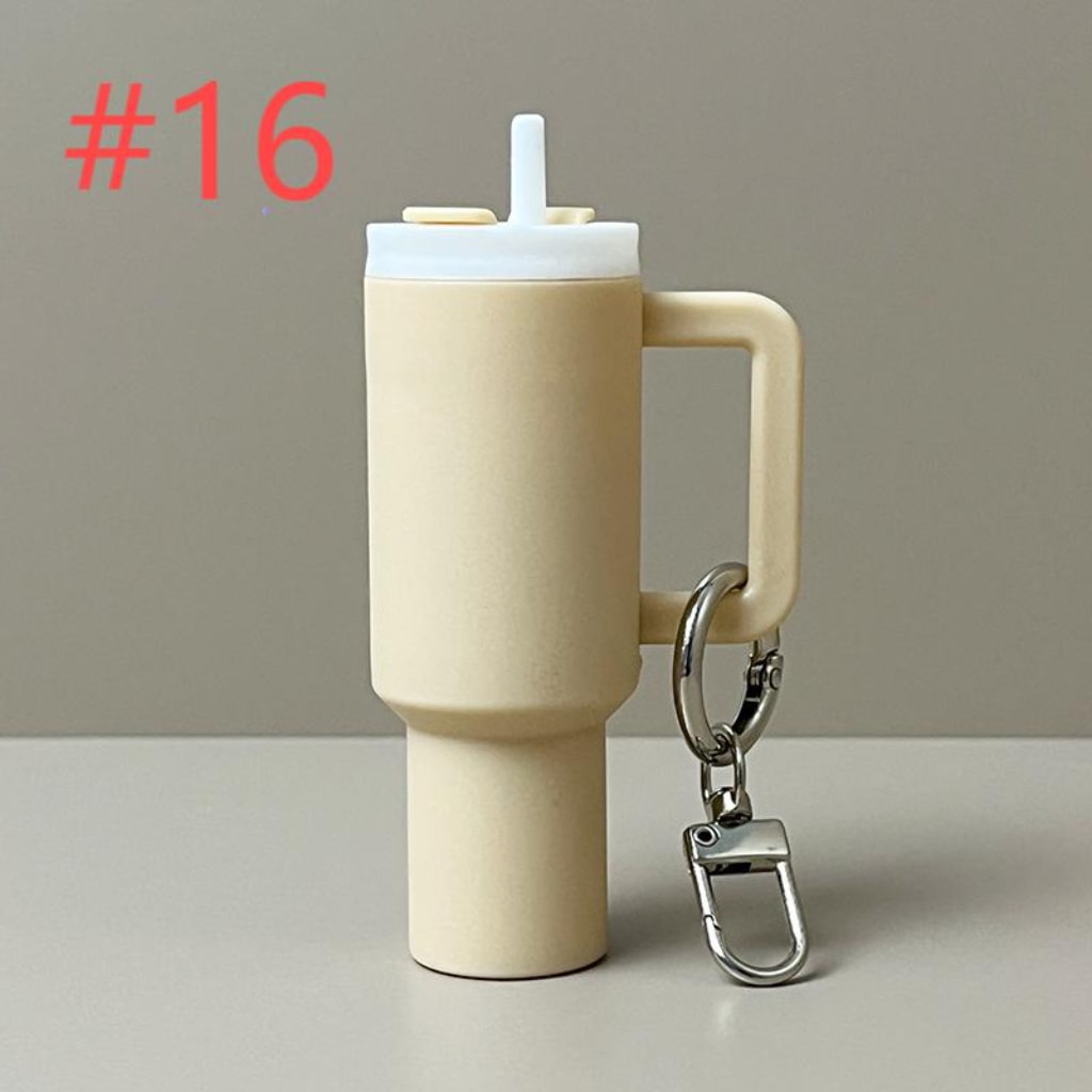 Mini Stainly Tumbler Cup keychains,Solid Color