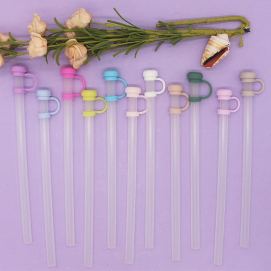 Mushroom Shaped Solid Color Straw Toppers,Random Mix