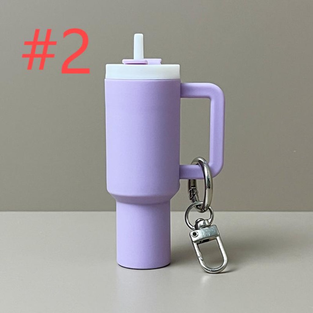 Mini Stainly Tumbler Cup keychains,Solid Color