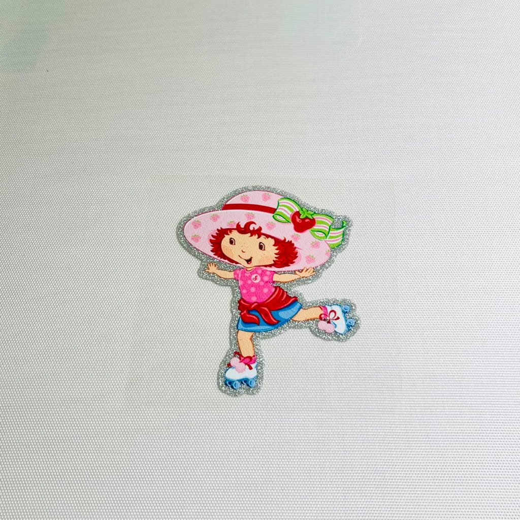 4inch Decals Shiny Glitter Cup Wraps, Water Proof,Cartoon ,Strawberry Shortcake