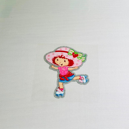 4inch Decals Shiny Glitter Cup Wraps, Water Proof,Cartoon ,Strawberry Shortcake