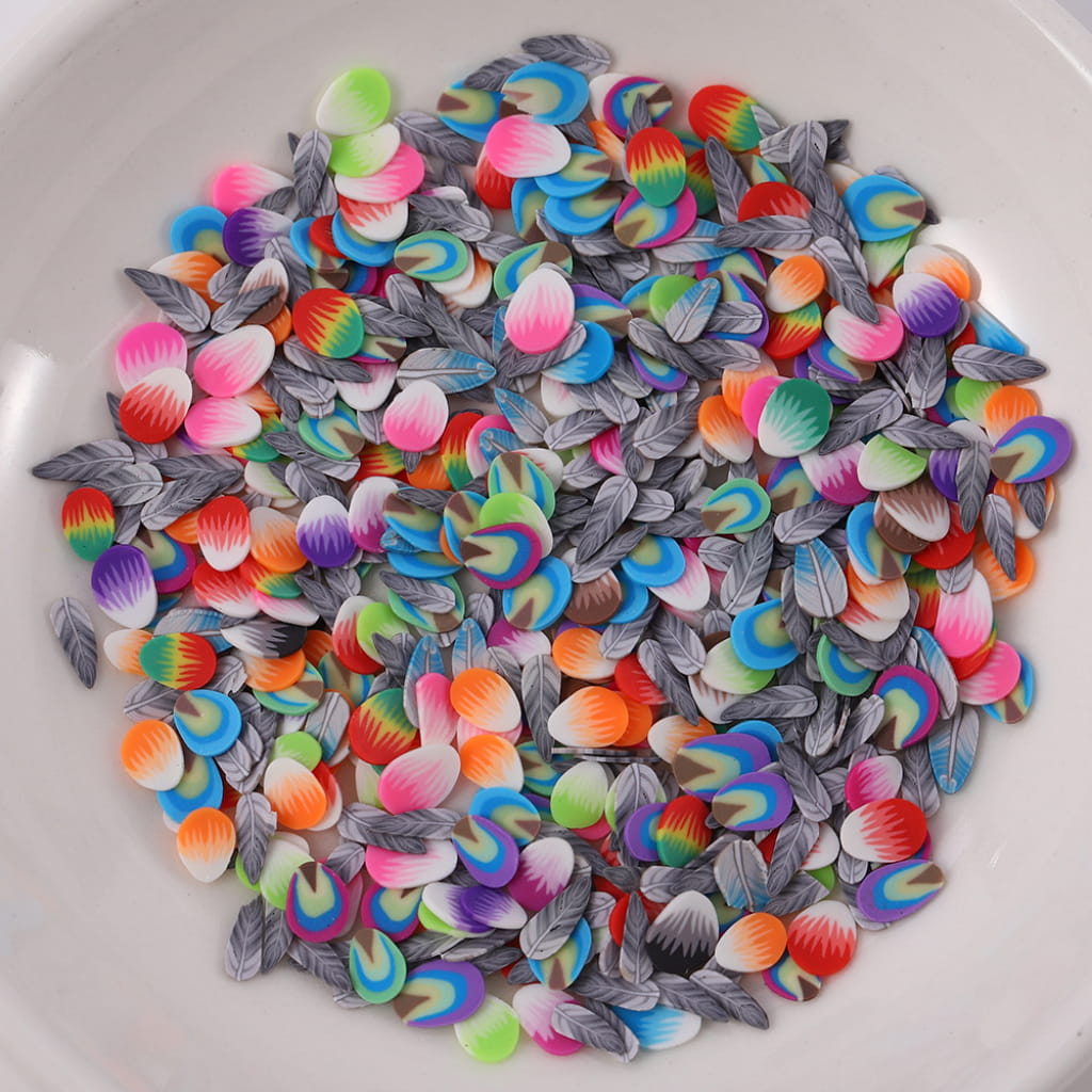 Feather And Leaf Clay Beads