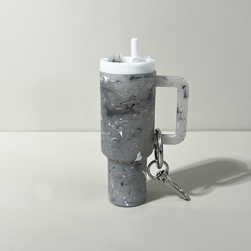 Mini Stainly Tumbler Cup keychains,Marble colors