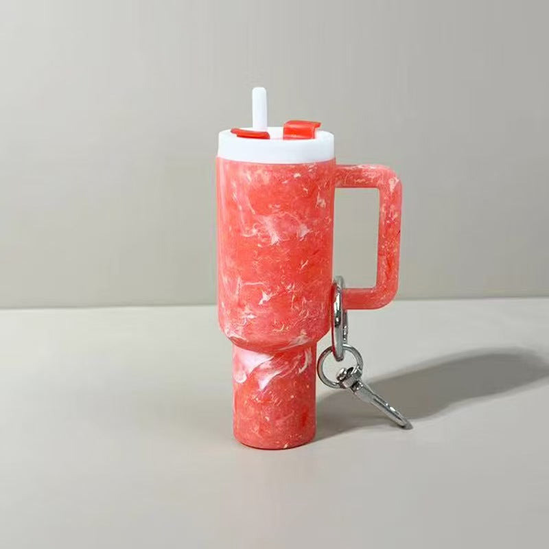 Mini Stainly Tumbler Cup keychains,Marble colors