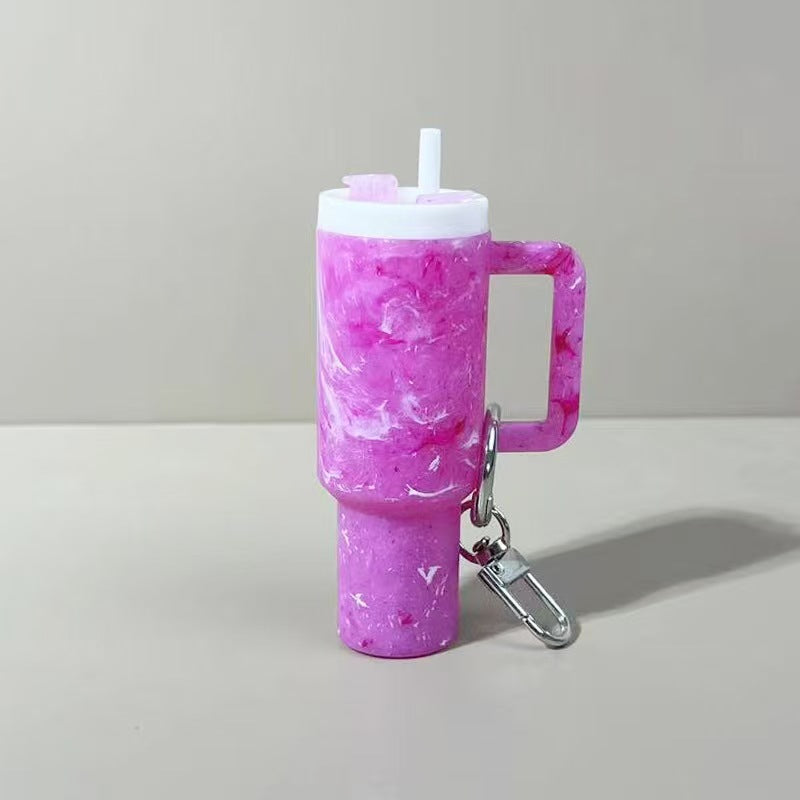 Mini Stainly Tumbler Cup keychains,Marble colors