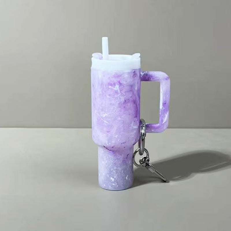 Mini Stainly Tumbler Cup keychains,Marble colors