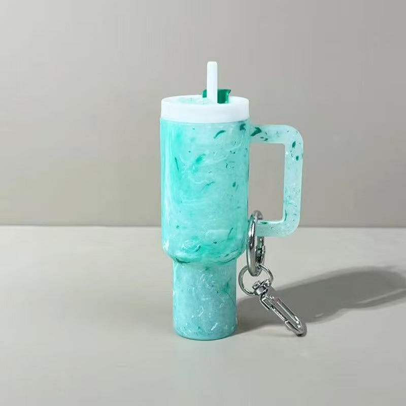 Mini Stainly Tumbler Cup keychains,Marble colors