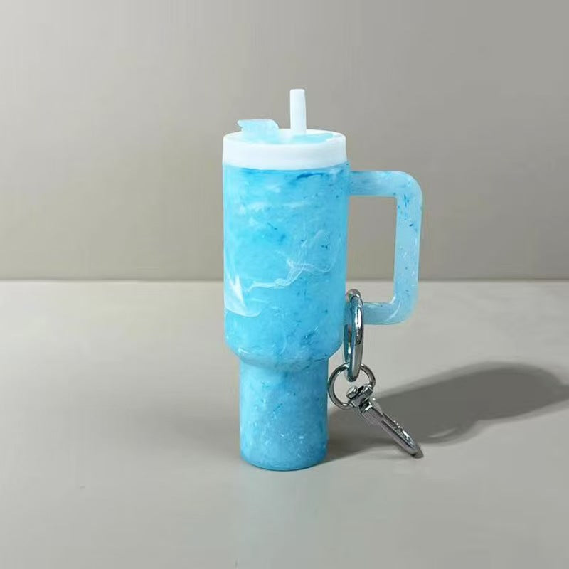 Mini Stainly Tumbler Cup keychains,Marble colors