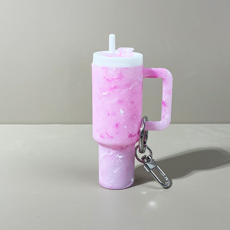Mini Stainly Tumbler Cup keychains,Marble colors