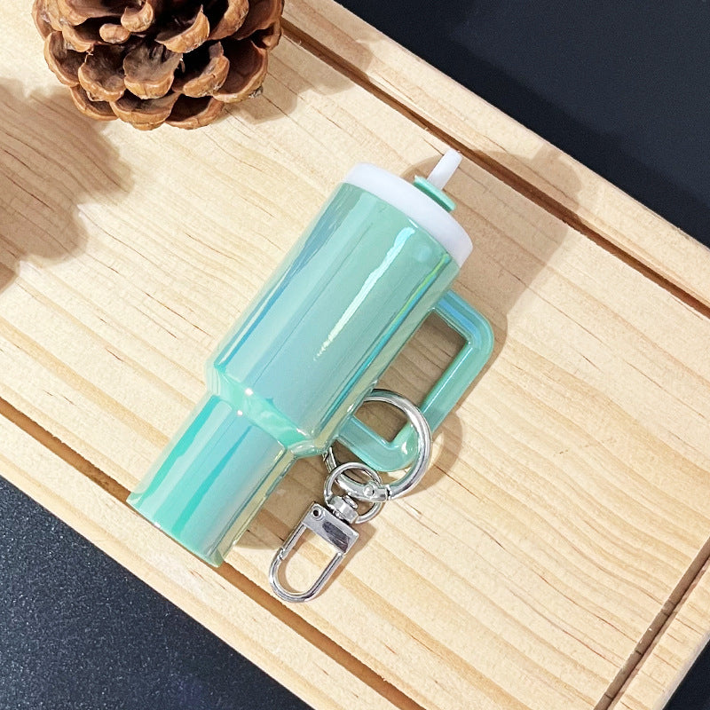 Mini Stainly Tumbler Cup keychains,Holographic Colors