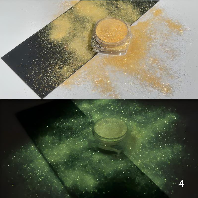 Glow-in-the-dark fine glitter powder for snowgloble , DIY phone case, resin crafts, craft supplies, gold glitter powder