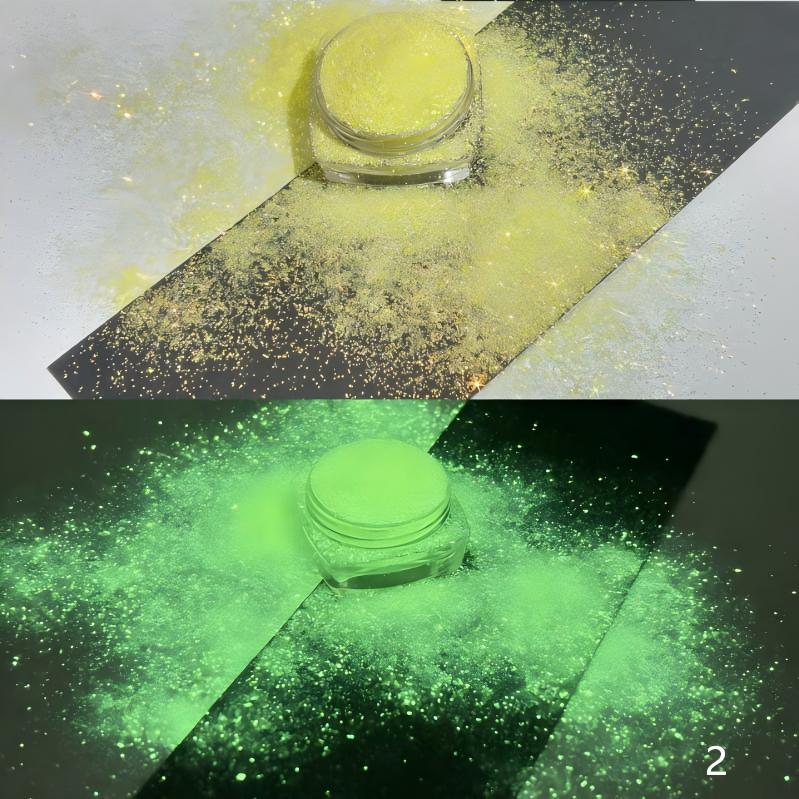 Glow-in-the-dark fine glitter powder for snowgloble , DIY phone case, resin crafts, craft supplies, gold glitter powder