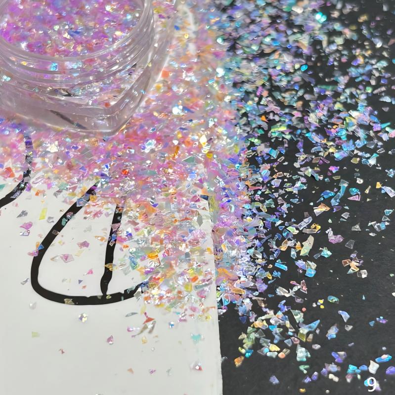 Irregular-shaped colorful glitter pieces and sequins for DIY crafts