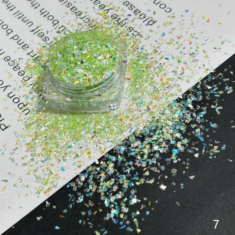 Irregular-shaped colorful glitter pieces and sequins for DIY crafts