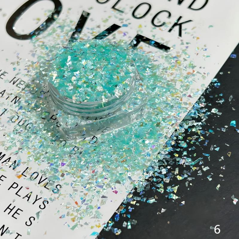 Irregular-shaped colorful glitter pieces and sequins for DIY crafts