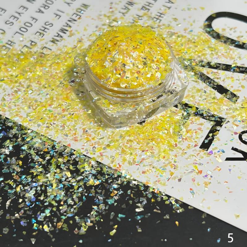 Irregular-shaped colorful glitter pieces and sequins for DIY crafts