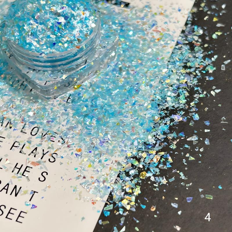 Irregular-shaped colorful glitter pieces and sequins for DIY crafts