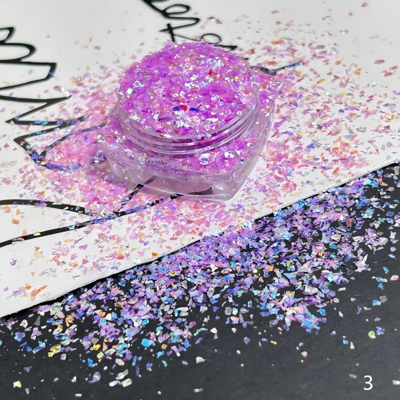 Irregular-shaped colorful glitter pieces and sequins for DIY crafts