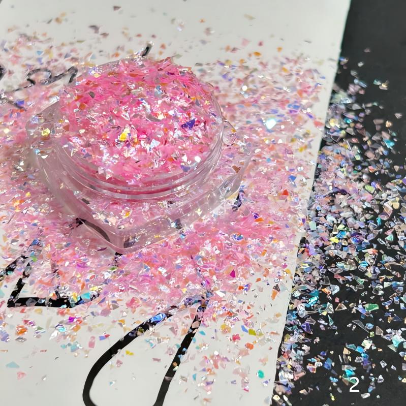 Irregular-shaped colorful glitter pieces and sequins for DIY crafts