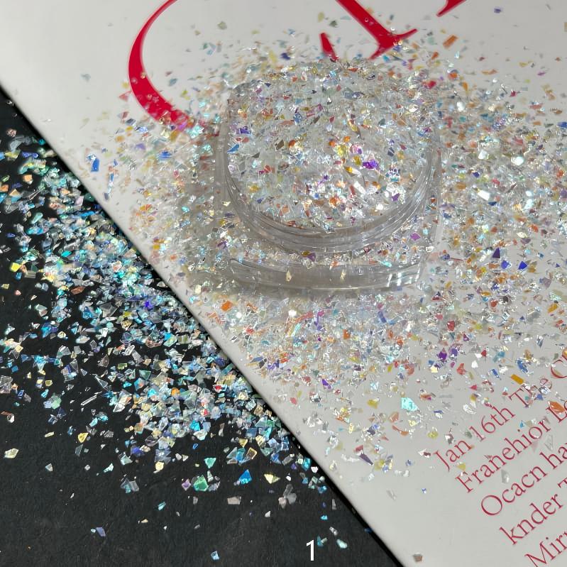 Irregular-shaped colorful glitter pieces and sequins for DIY crafts
