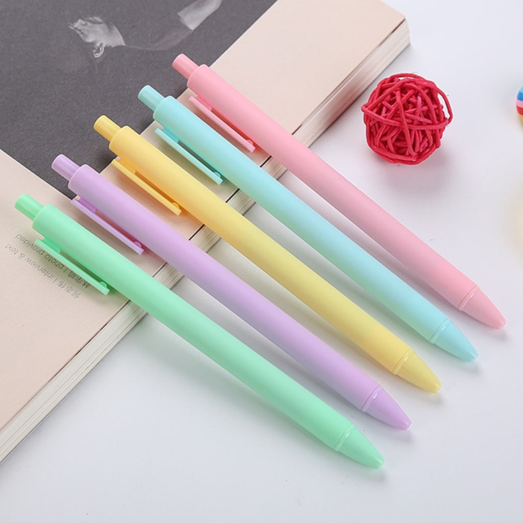 Beadable Solid Plastic Push Pens For Pen Wraps