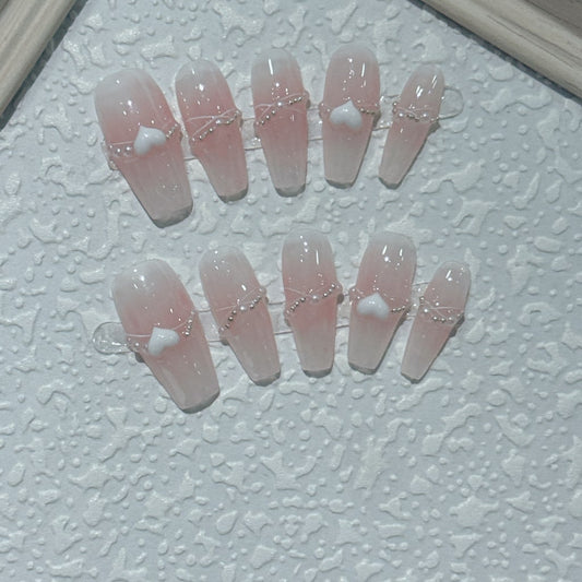 Simplicity nails with Heart Charms,Pachinko ,NK