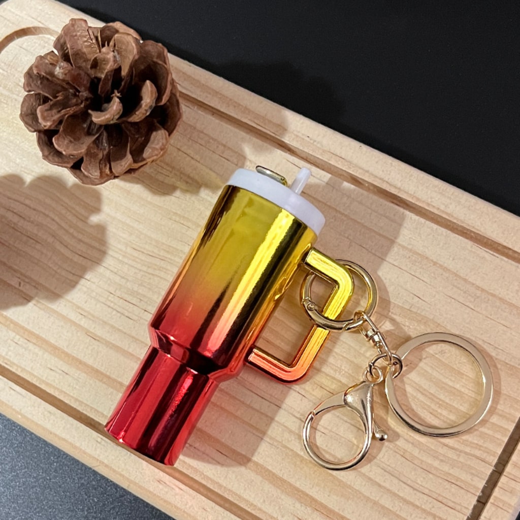 Metallic Ombre Color Mini Stainly Tumbler Cup keychains,Solid Color