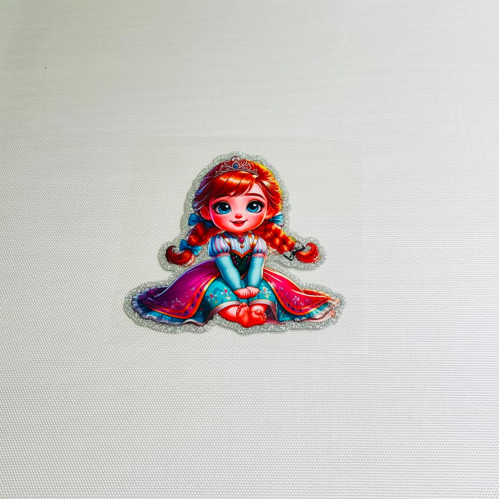 4inch Decals Shiny Glitter Cup Wraps, Water Proof,Cartoon ,Princess,Anna