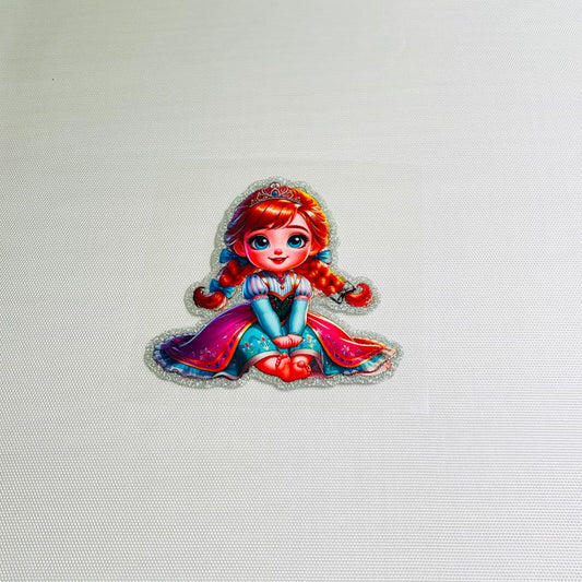 4inch Decals Shiny Glitter Cup Wraps, Water Proof,Cartoon ,Princess,Anna