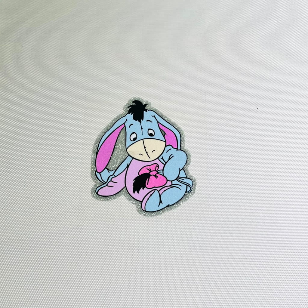 4inch Decals Shiny Glitter Cup Wraps, Water Proof, Cartoon, Eyore