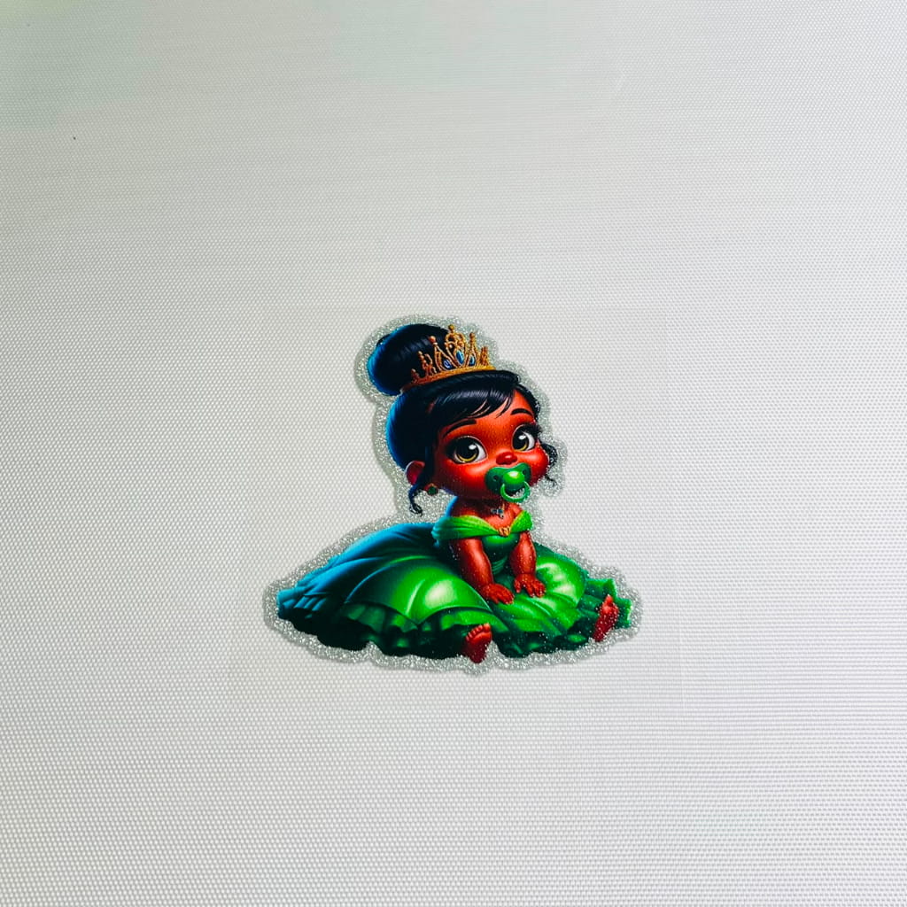 4inch Decals Shiny Glitter Cup Wraps, Water Proof,Cartoon ,Princess,Tiana