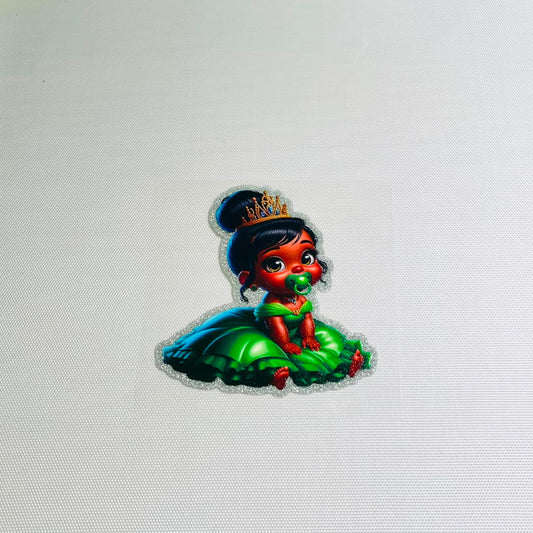 4inch Decals Shiny Glitter Cup Wraps, Water Proof,Cartoon ,Princess,Tiana