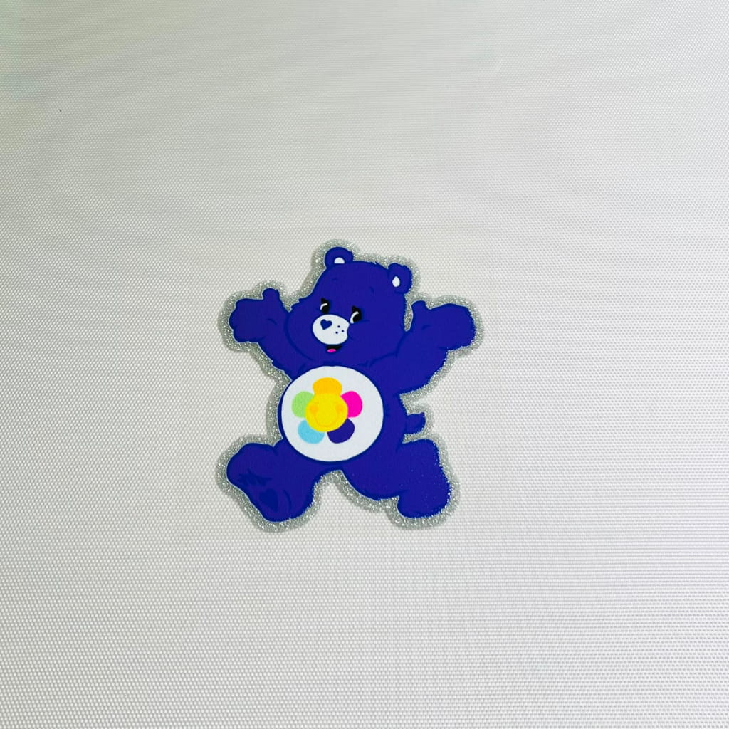 4inch Decals Shiny Glitter Cup Wraps, Water Proof, Cartoon ,Care Bear
