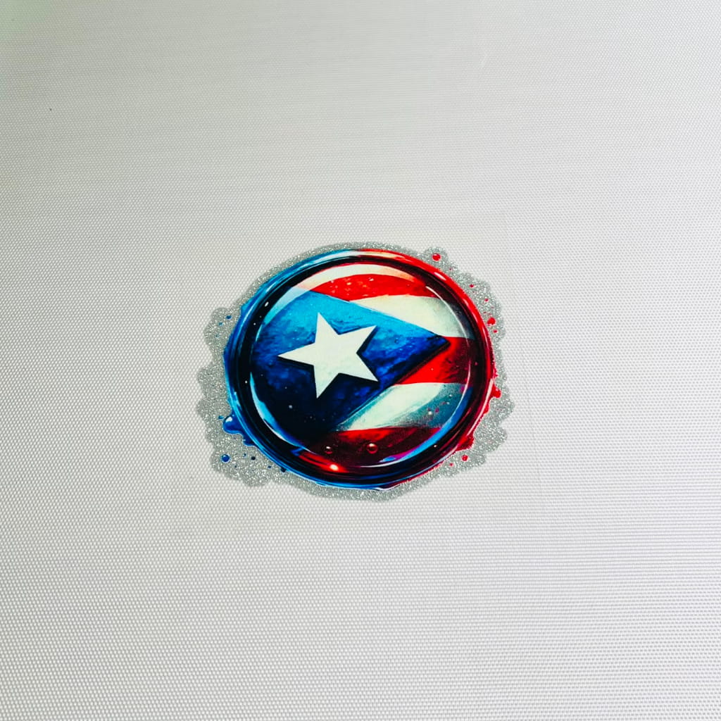 4inch Decals Shiny Glitter Cup Wraps, Water Proof, Puerto Rico & PR Country