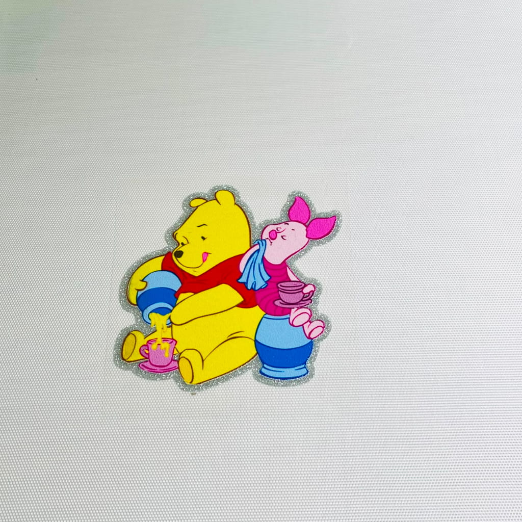 4inch Decals Shiny Glitter Cup Wraps, Water Proof, Cartoon, Winnie Pooh & Piglet