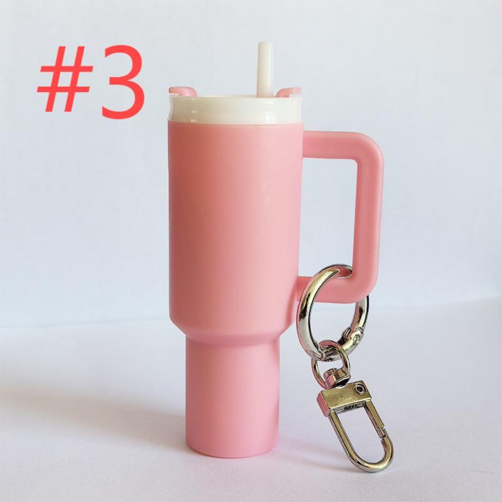 Mini Stainly Tumbler Cup keychains,Solid Color