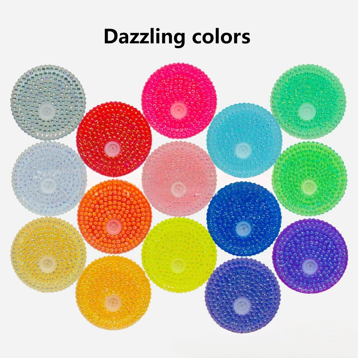 Solid Color Rhinestone Lids for 16oz ,26 colors, Random Mix