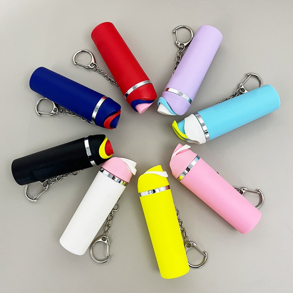 Solid Color Mini Stainly Tumbler Cup keychains