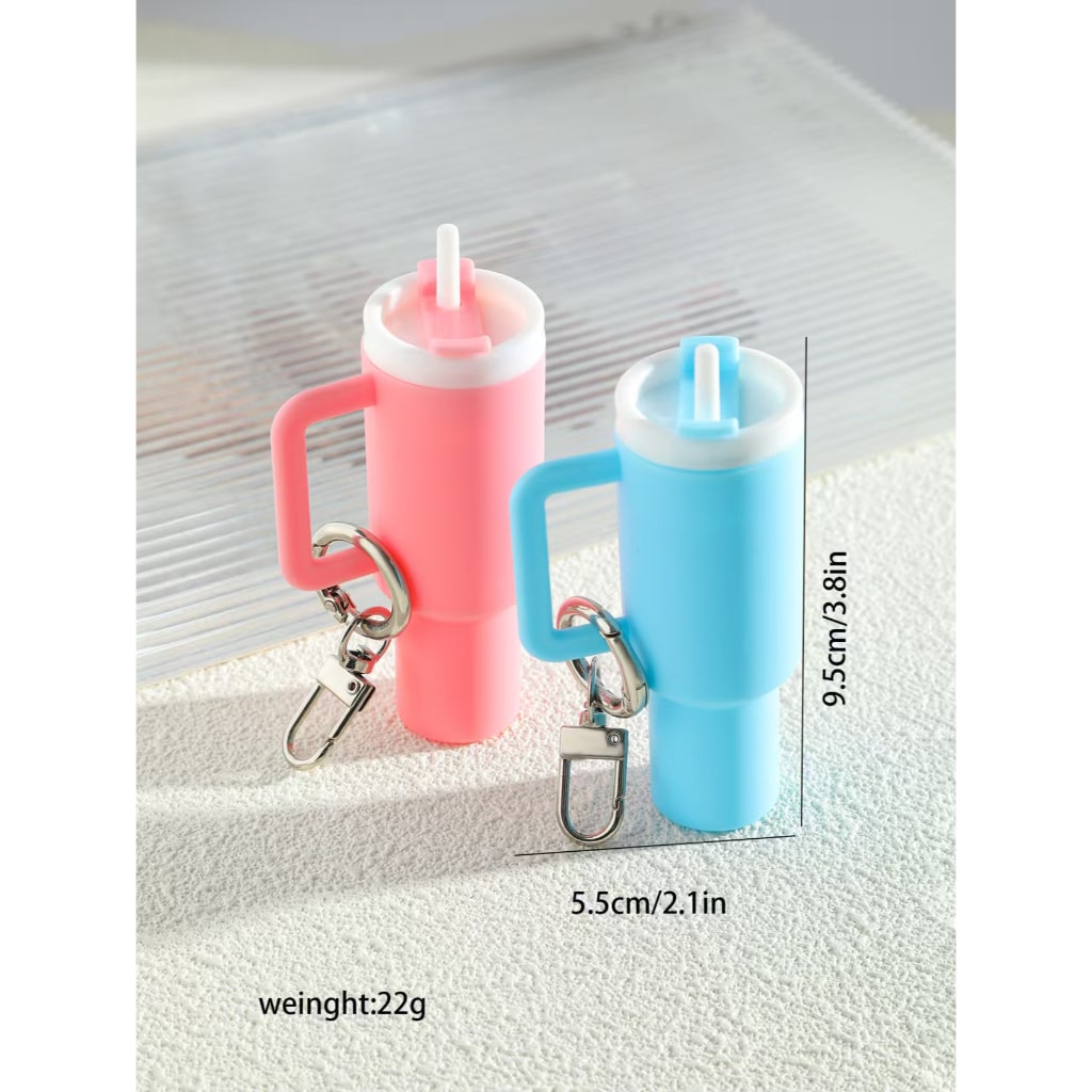 Mini Stainly Tumbler Cup keychains,Solid Color