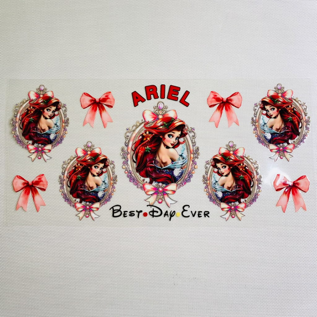 16oz UVDTF Cup Wraps,Cartoon , Princess ,Ariel & Mermaid