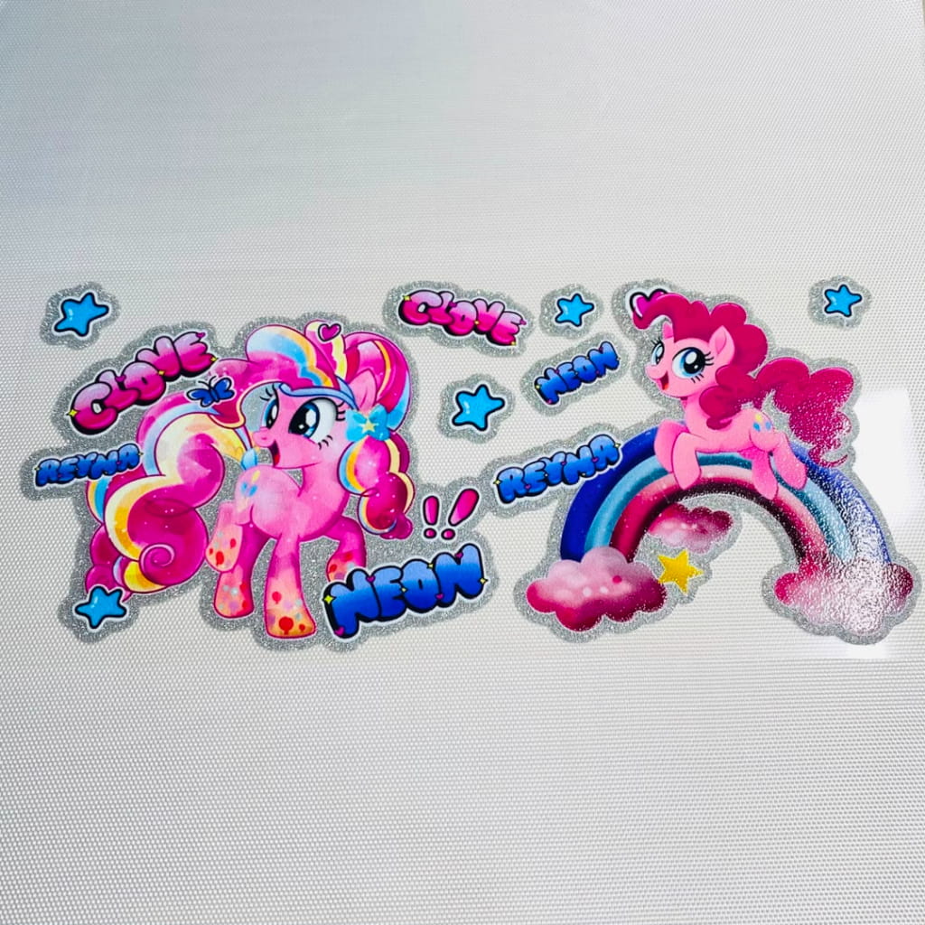 16oz UVDTF Shiny Glitter Cup Wraps, Water Proof ,Cartoon ,My Little Pony
