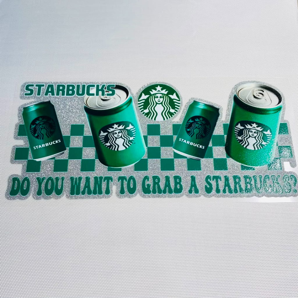 16oz UVDTF Shiny Glitter Cup Wraps, Water Proof ,Drinking ,Starbucks