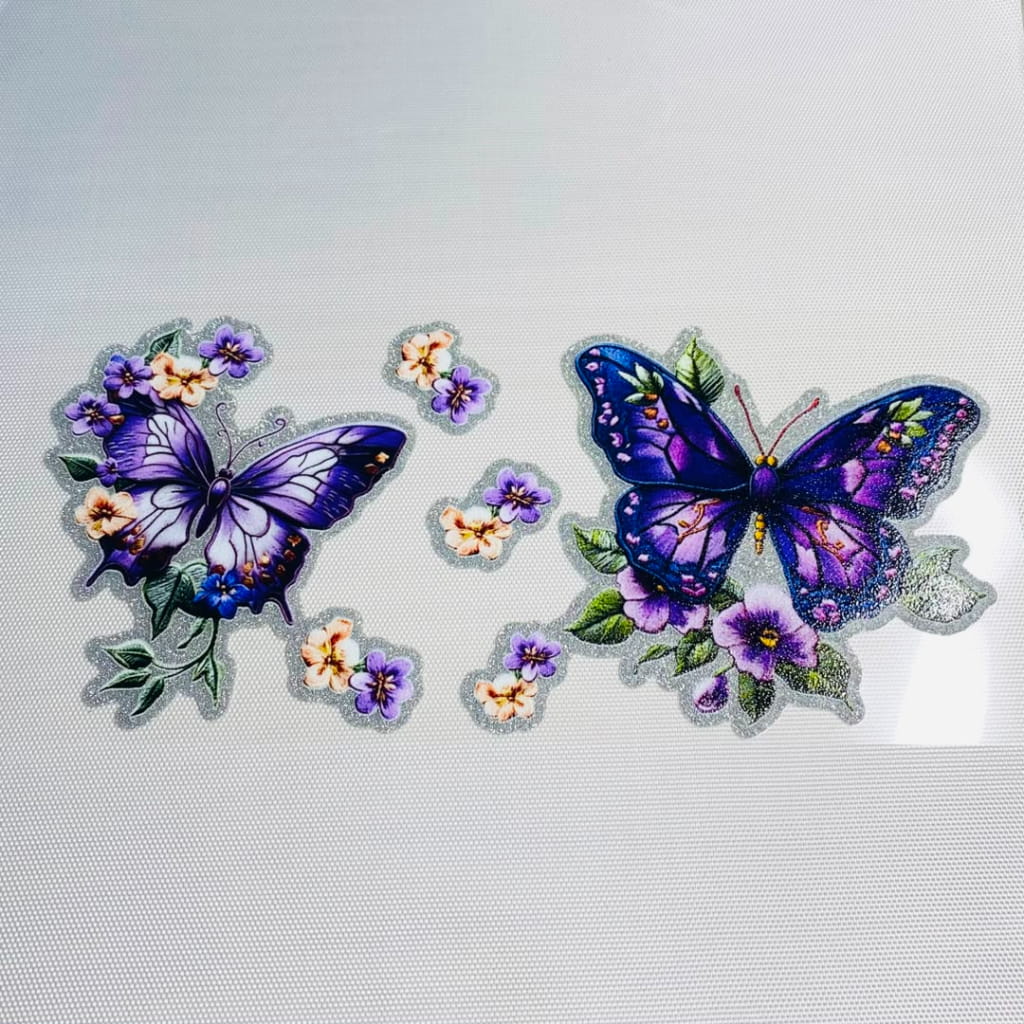 16oz UVDTF Shiny Glitter Cup Wraps, Water Proof ,Butterfly