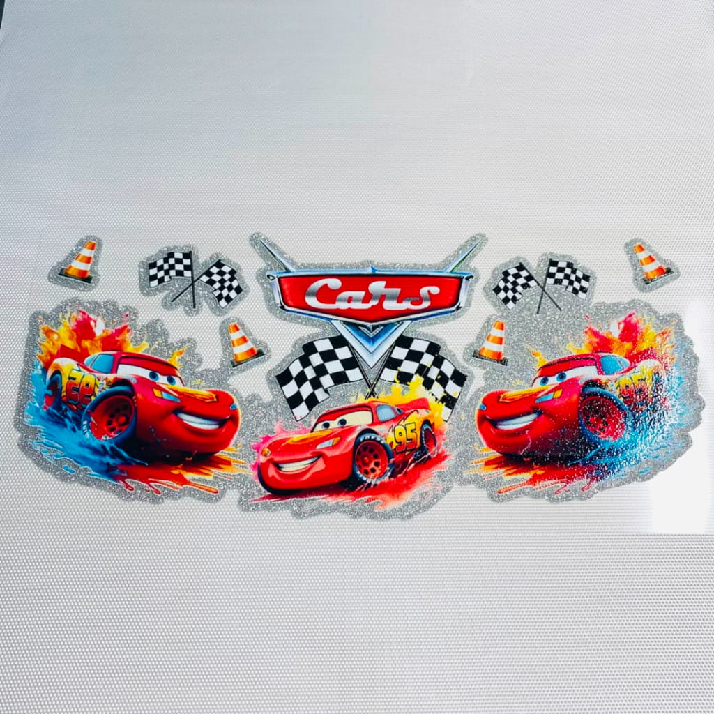 16oz UVDTF Shiny Glitter Cup Wraps, Water Proof ,Cartoon , cars